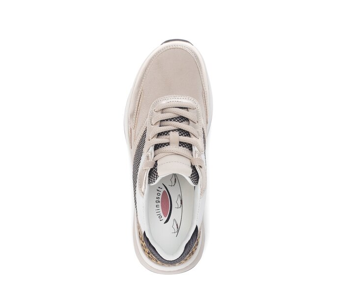 Gabor Damen  Sneaker Low Beige - Materialmix Leder/Lederimitat