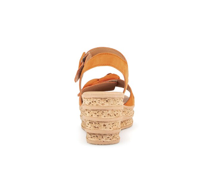 Gabor Damen  Keilsandalette Orange - Rauleder