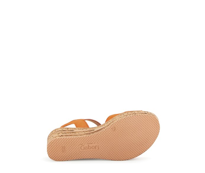 Gabor Damen  Keilsandalette Orange - Rauleder