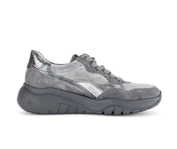 Gabor Damen  Sneaker Low Grau - Materialmix Leder/Lederimitat