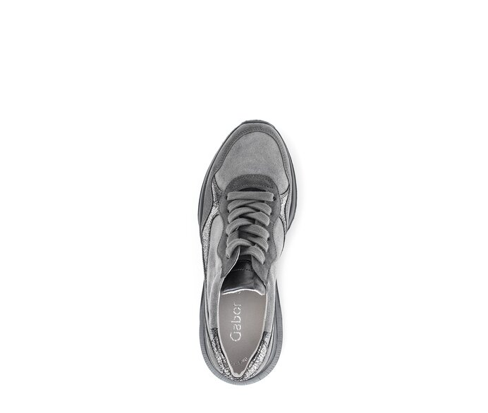 Gabor Damen  Sneaker Low Grau - Materialmix Leder/Lederimitat