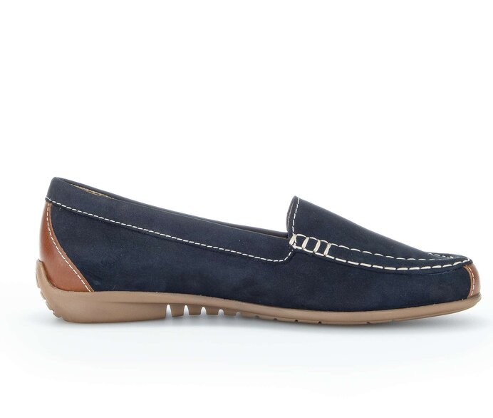Gabor Damen  Mokassin Blau - Materialmix Leder