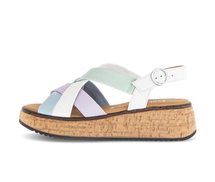 Gabor Damen Plateau Sandale Multicolour - Materialmix Leder