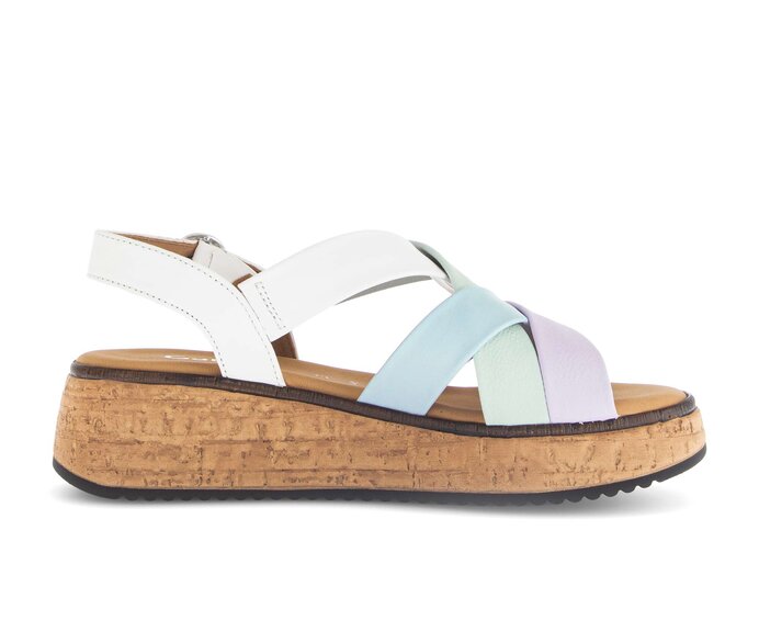 Gabor Damen  Plateau Sandale Multicolour - Materialmix Leder