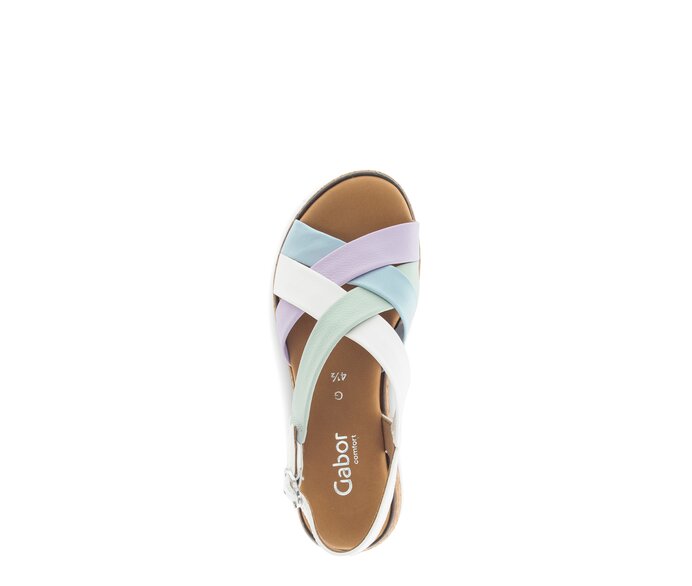 Gabor Damen  Plateau Sandale Multicolour - Materialmix Leder