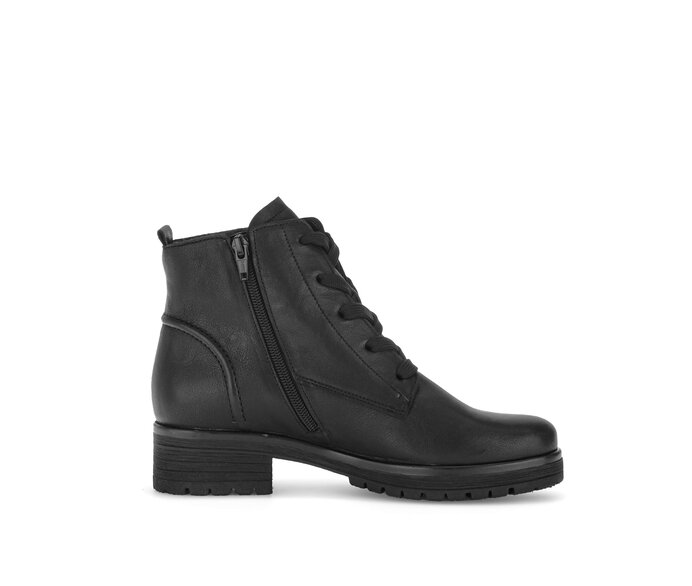 Gabor Damen  Schnürstiefelette Schwarz - Glattleder
