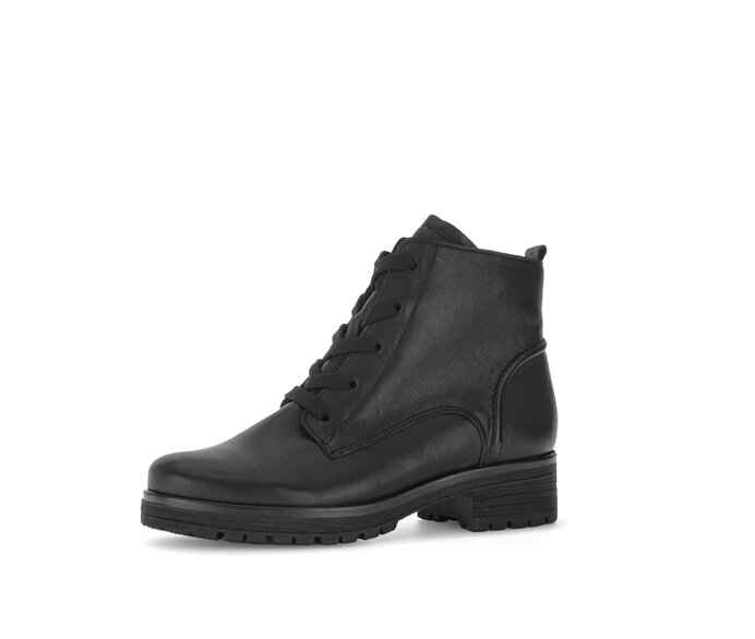 Gabor Damen  Schnürstiefelette Schwarz - Glattleder