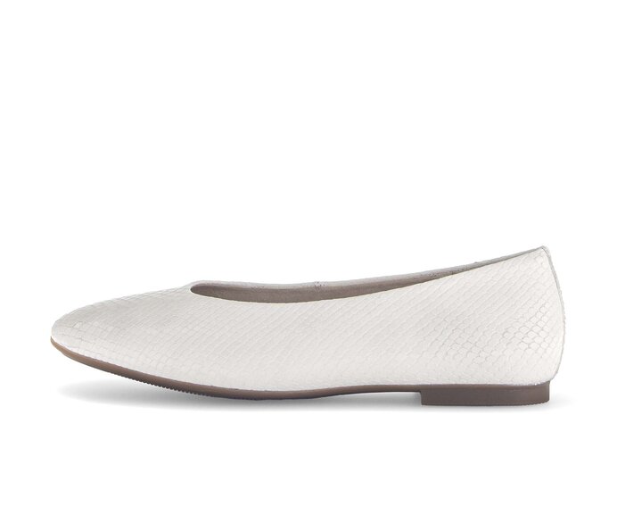 Gabor Damen Eleganter Ballerina Creme - Leder Reptiloptik