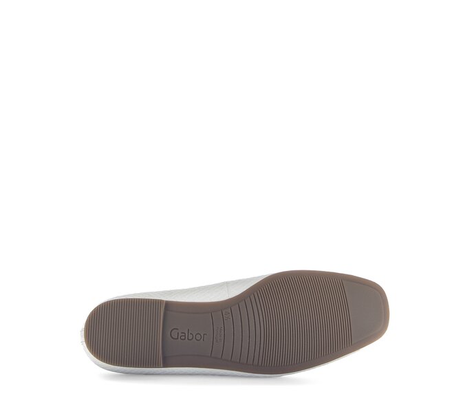 Gabor Damen  Eleganter Ballerina Creme - Leder Reptiloptik