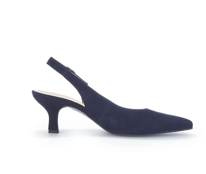 Gabor Damen  Slingpumps Blau - Rauleder