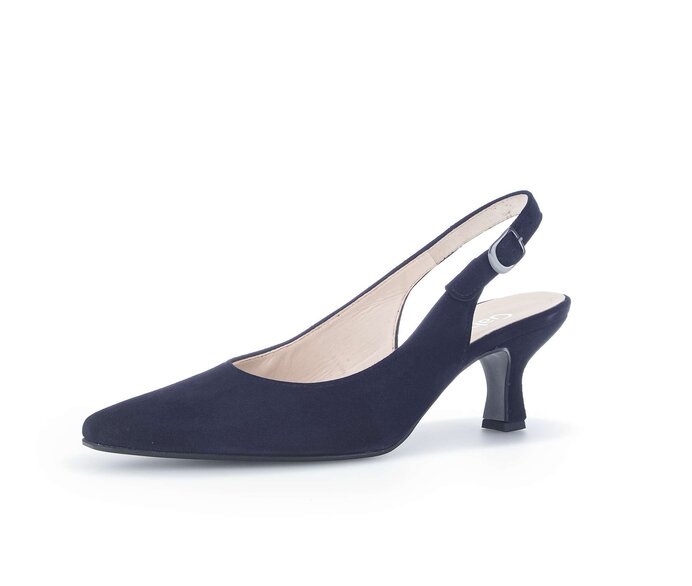 Gabor Damen  Slingpumps Blau - Rauleder