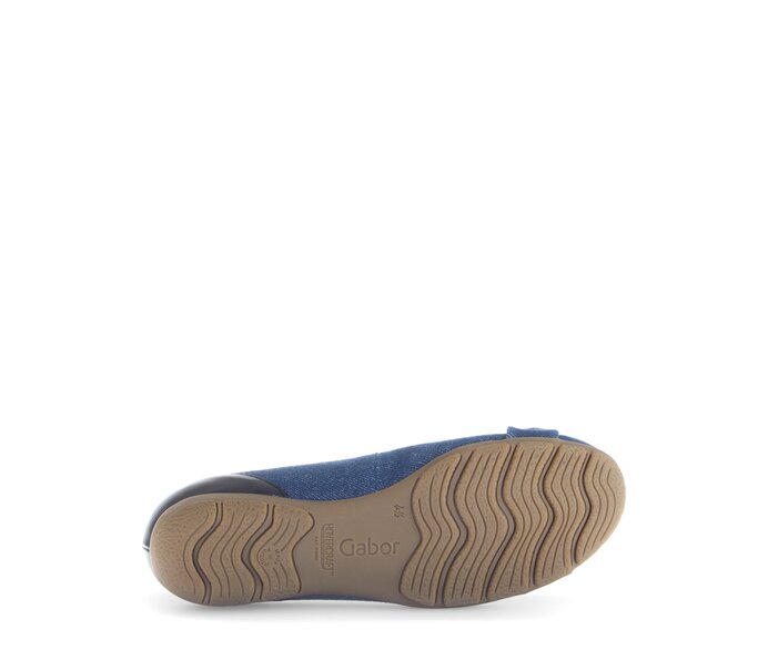 Gabor Damen  Sportliche Ballerina Blau - Materialmix Leder/Lederimitat