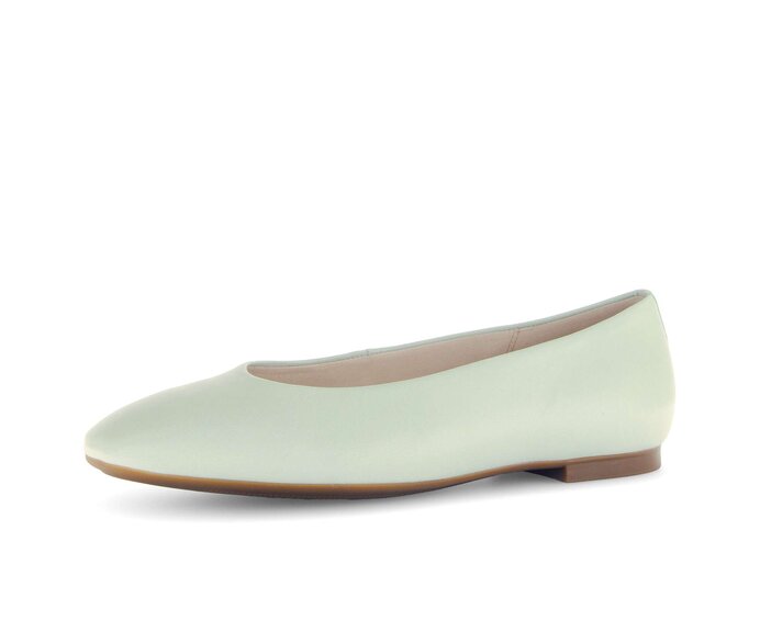 Gabor Damen  Eleganter Ballerina Grün - Glattleder