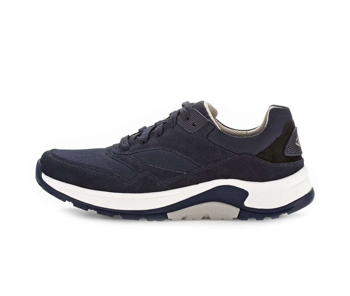 Gabor Herren Rollingsoft Sneaker Low Blau - Materialmix Leder/Textil