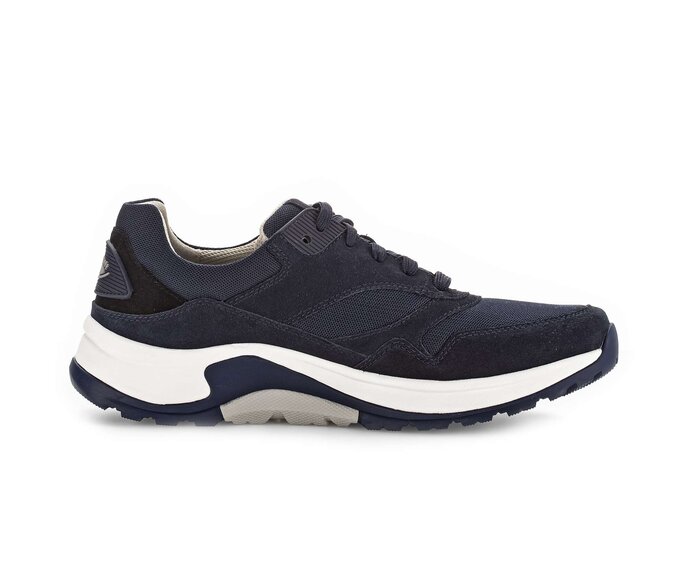 Gabor Herren Rollingsoft Sneaker Low Blau - Materialmix Leder/Textil