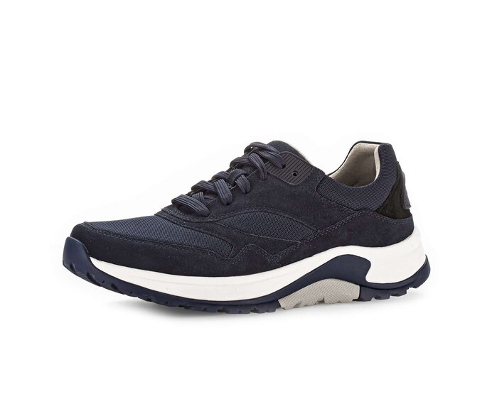 Gabor Herren Rollingsoft Sneaker Low Blau - Materialmix Leder/Textil