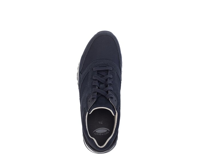Gabor Herren Rollingsoft Sneaker Low Blau - Materialmix Leder/Textil