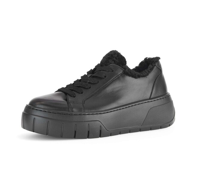 Gabor Damen  Sneaker Low Schwarz - Materialmix Leder/Lederimitat