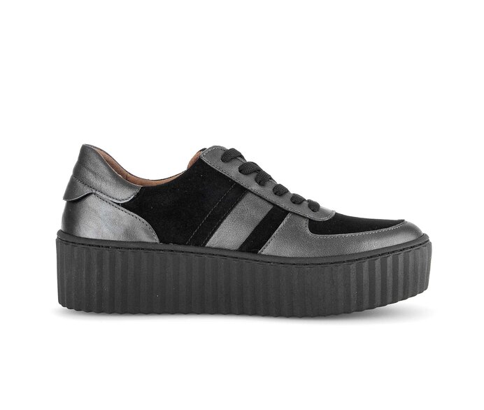 Gabor Damen  Sneaker Low Grau - Materialmix Leder