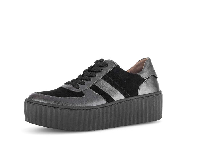 Gabor Damen  Sneaker Low Grau - Materialmix Leder