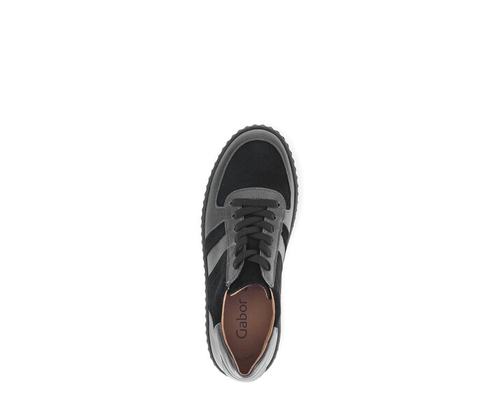 Gabor Damen  Sneaker Low Grau - Materialmix Leder