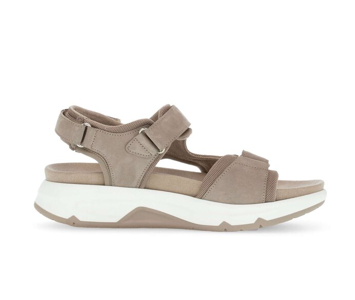 Gabor Damen  Trekkingsandale Beige - Materialmix Leder/Lederimitat