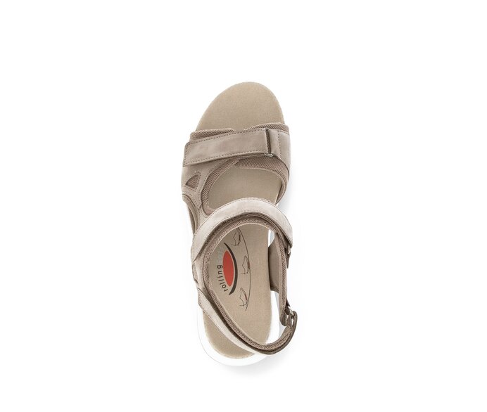 Gabor Damen  Trekkingsandale Beige - Materialmix Leder/Lederimitat