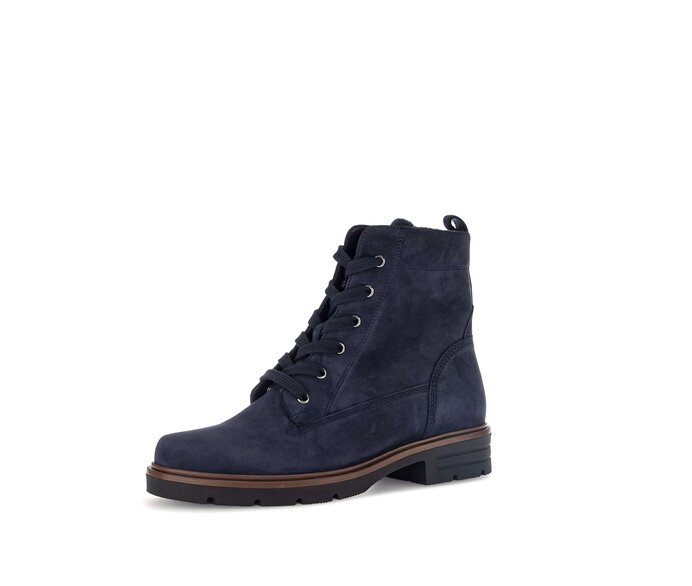 Gabor Damen  Schnürstiefelette Blau - Rauleder