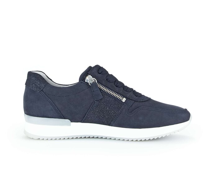 Gabor Damen  Sneaker Low Blau - Materialmix Leder