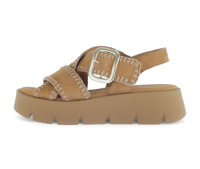 Gabor Damen Plateau Sandale Braun - Rauleder