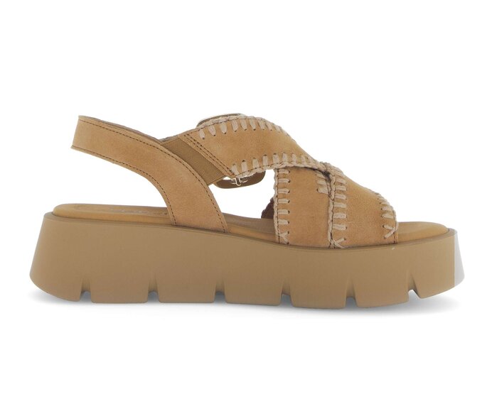 Gabor Damen  Plateau Sandale Braun - Rauleder
