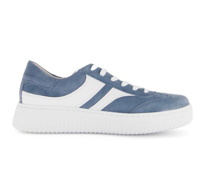 Gabor Damen  Sneaker Low Blau - Materialmix Leder