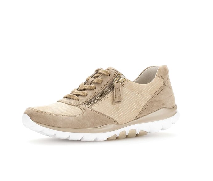 Gabor Damen  Sneaker Low Beige - Materialmix Leder