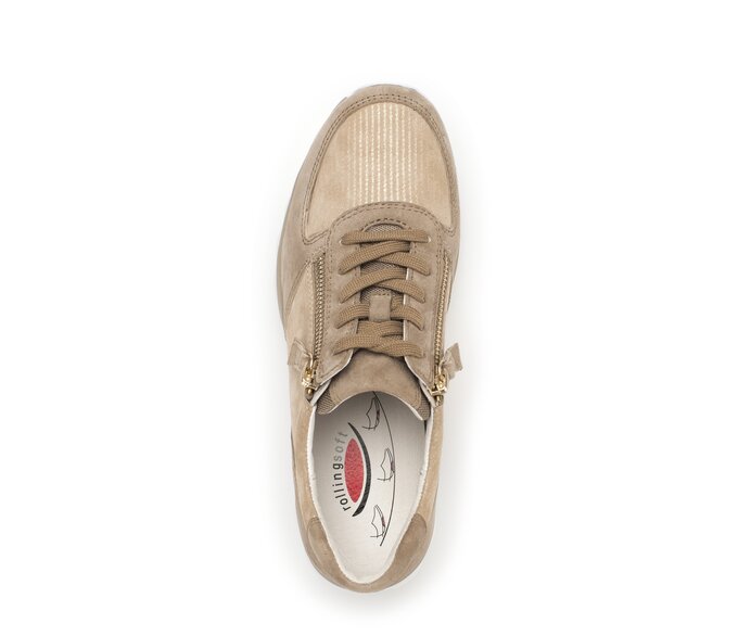 Gabor Damen  Sneaker Low Beige - Materialmix Leder