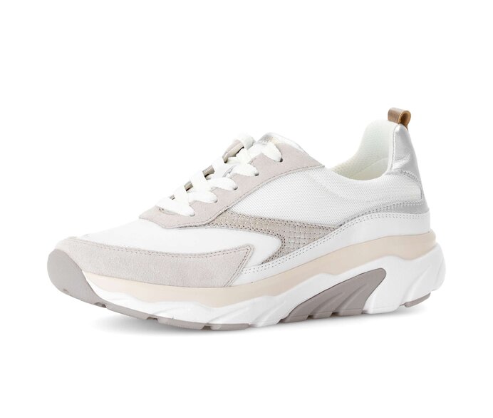 Gabor Damen  Sneaker Low Weiß - Materialmix Leder/Lederimitat
