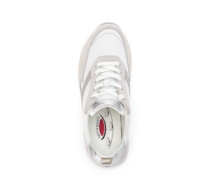 Gabor Damen  Sneaker Low Weiß - Materialmix Leder/Lederimitat