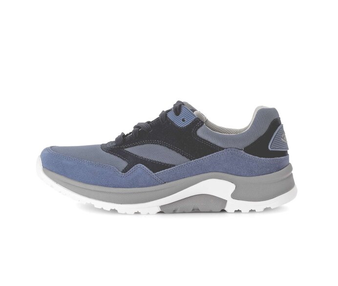 Gabor Herren Rollingsoft Sneaker Low Blau - Materialmix Leder/Textil