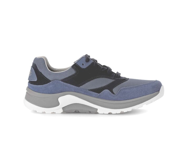Gabor Herren Rollingsoft Sneaker Low Blau - Materialmix Leder/Textil