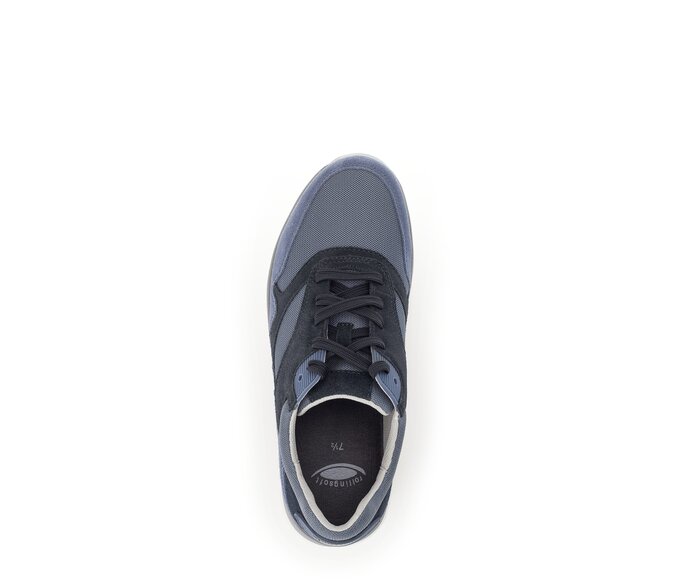 Gabor Herren Rollingsoft Sneaker Low Blau - Materialmix Leder/Textil