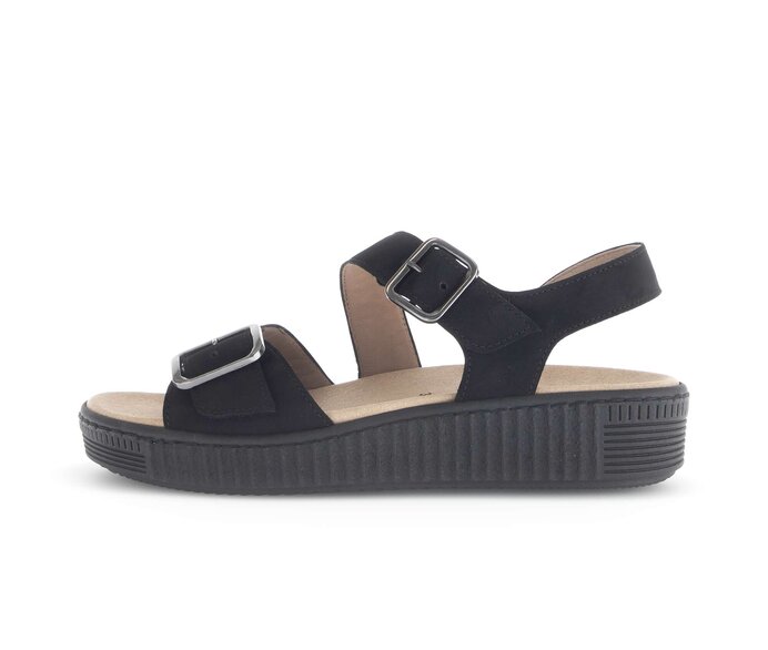 Gabor Damen Plateau Sandale Schwarz - Rauleder