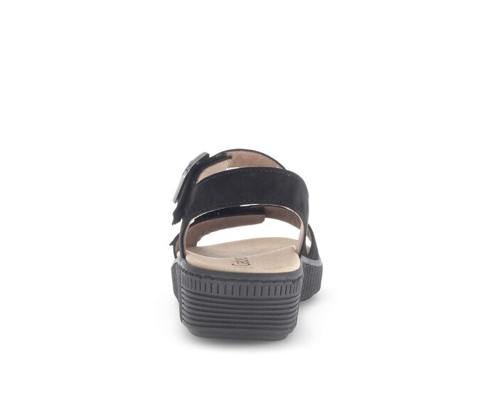 Gabor Damen  Plateau Sandale Schwarz - Rauleder