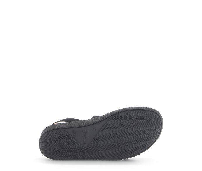 Gabor Damen  Plateau Sandale Schwarz - Rauleder