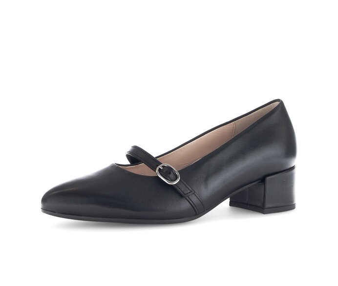 Gabor Damen  Spangenpumps Schwarz - Glattleder