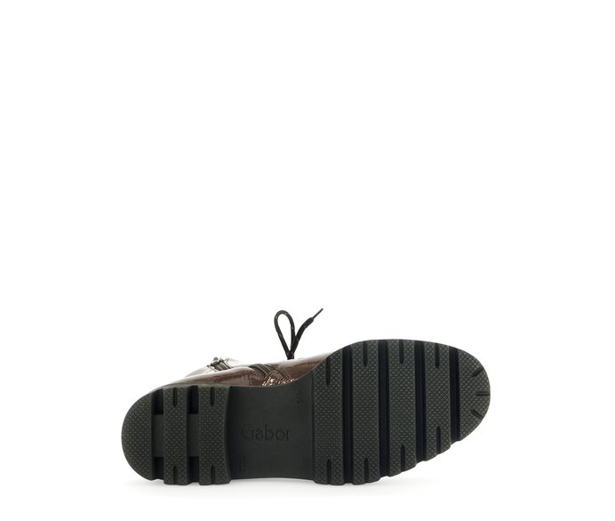 Gabor Damen  Schnürstiefelette Braun - Lackleder