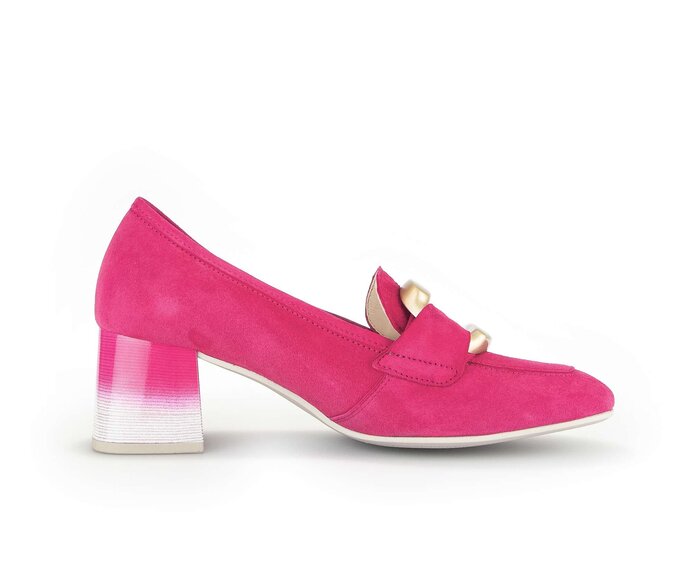 Gabor Damen  Hochfrontpumps Pink - Rauleder
