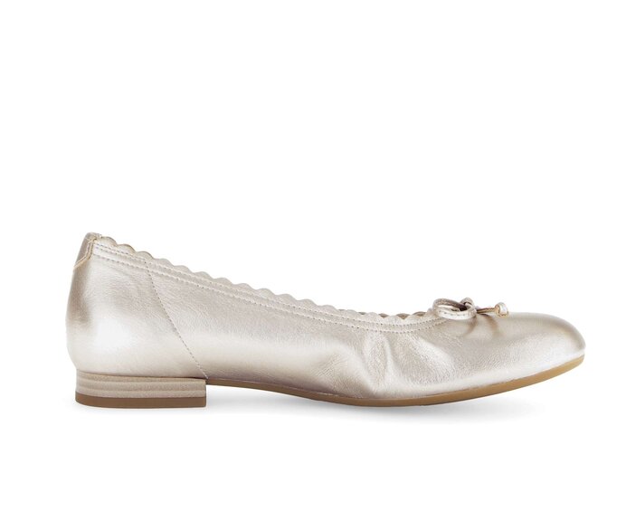 Gabor Damen  Eleganter Ballerina Gold - Effektleder