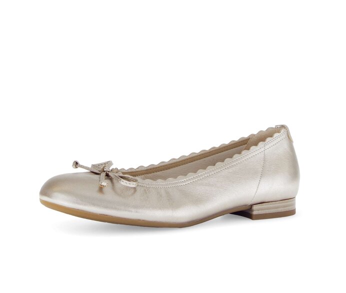 Gabor Damen  Eleganter Ballerina Gold - Effektleder