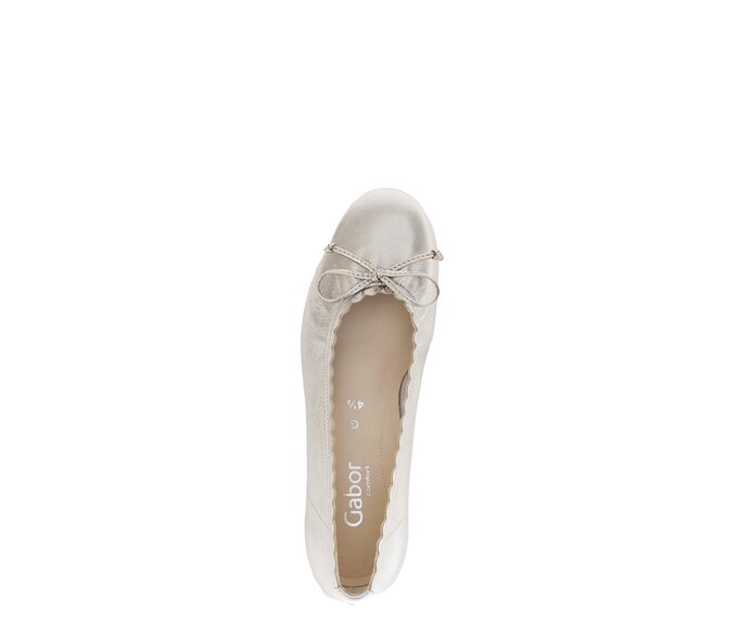 Gabor Damen  Eleganter Ballerina Gold - Effektleder