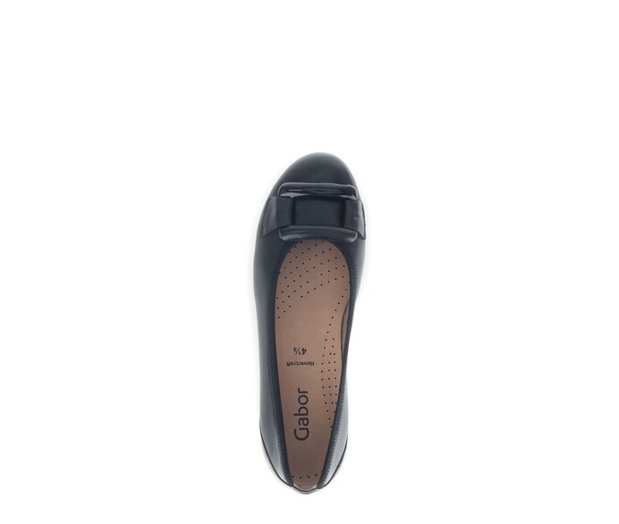 Gabor Damen  Sportliche Ballerina Schwarz - Materialmix Leder