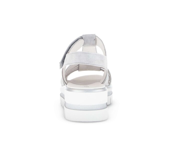 Gabor Damen  Plateau Sandale Grau - Materialmix Leder/Lederimitat